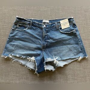 Abercrombie & Fitch Sz 35 20 Distressed Shorts Curve Love 90s High Rise Cut Off